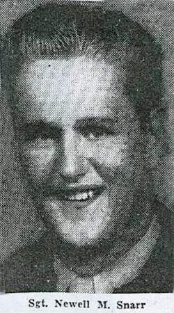 Newspaper photo of Sgt. Newell M. Snarr