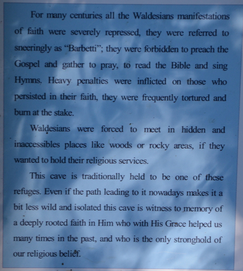 Tourist sign outside the Cave of Faith