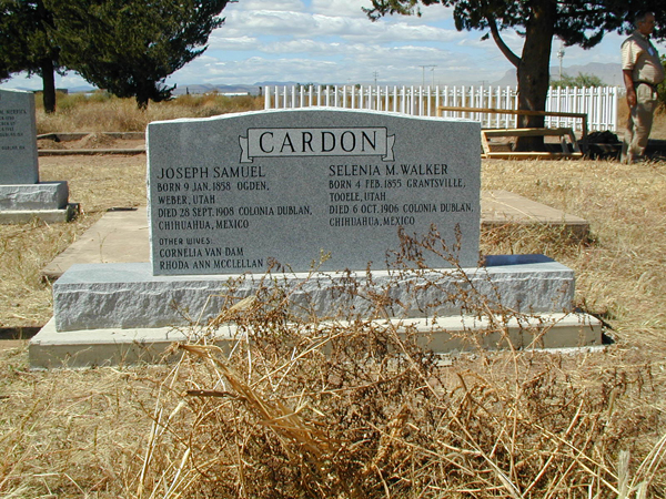 Front of Monument - Joseph Samuel Cardon and Selenia M. Walker