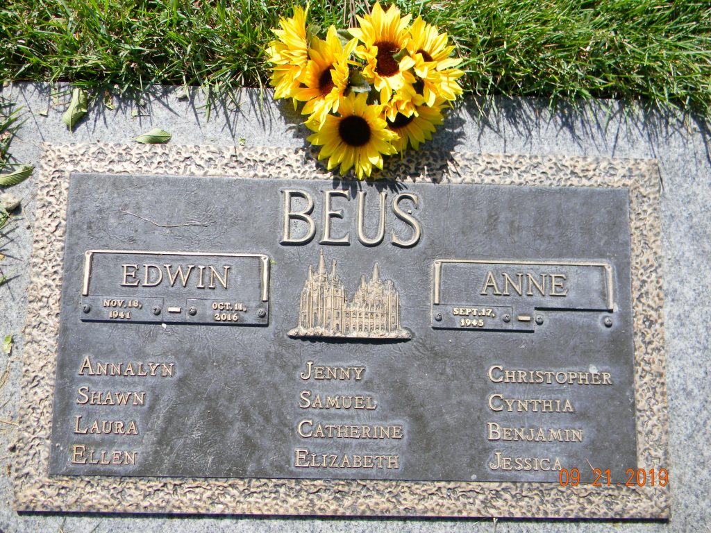 Grave Marker of Edwin Hill Beus and Anne Workman Beus