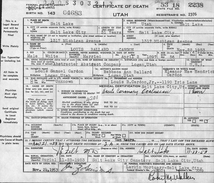 Death Certificate