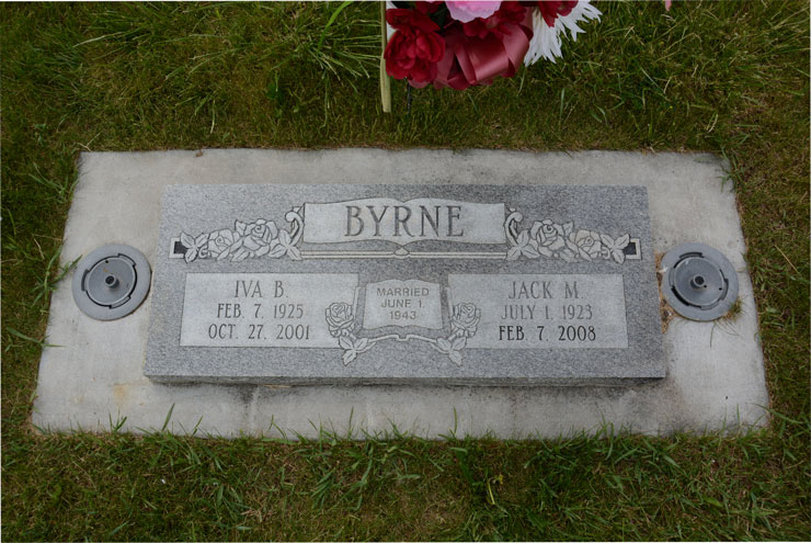 Iva and Jack Byrne Grave Marker