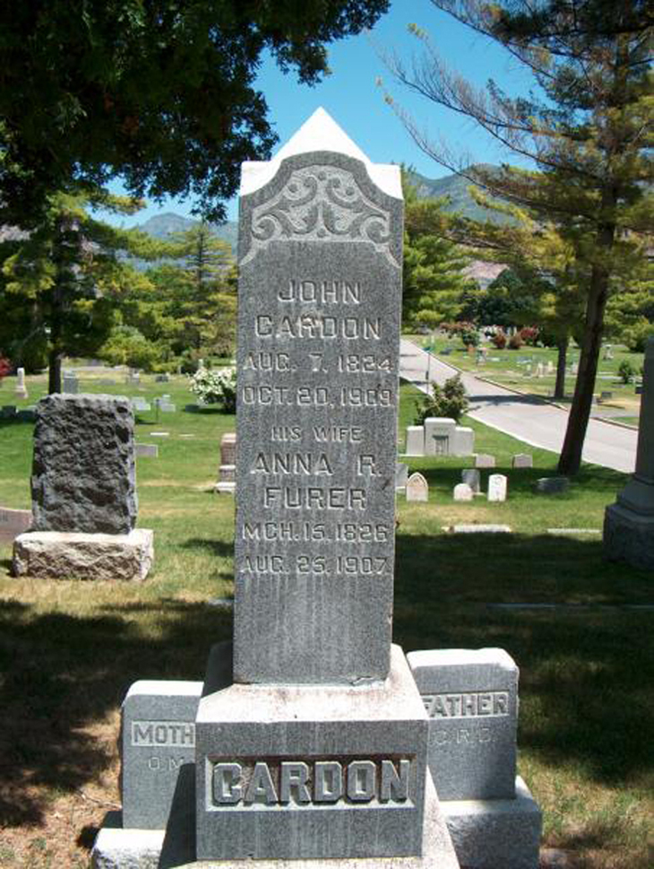 Grave Marker for John and Anna Cardon