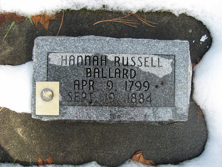Grave Marker of Hannah Russell Ballard