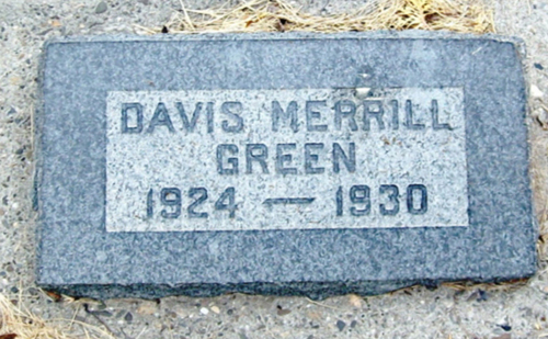 Son's Grave Marker - Davis Merrill Green