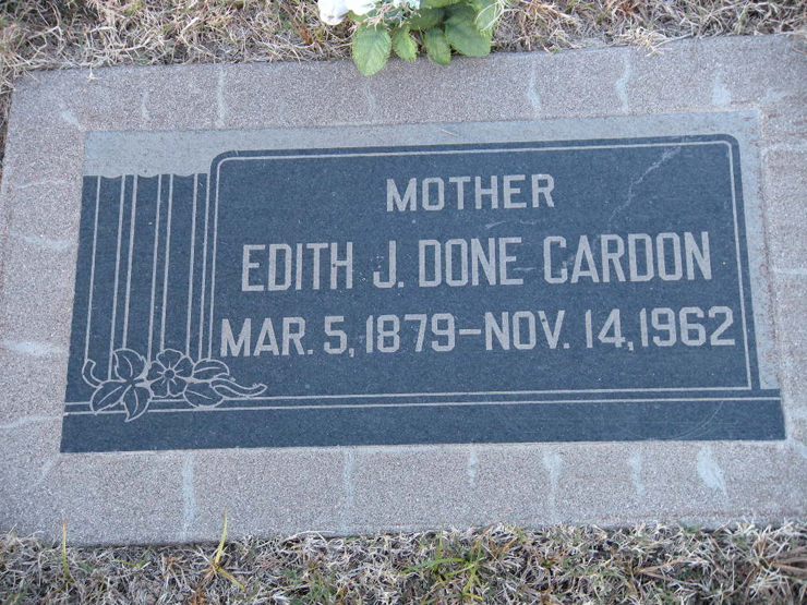 Edith Done Cardon Grave Marker