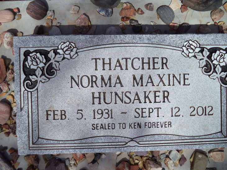 Grave Marker of Norma Thatcher