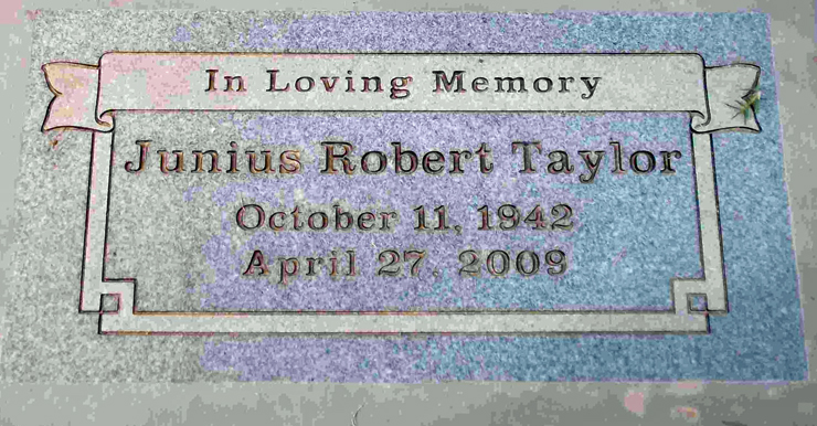 Grave Marker of Junius Robert Taylor