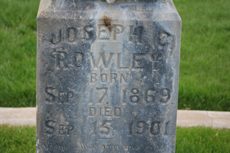 Grave Marker of First Husband, Joseph C. Rowley