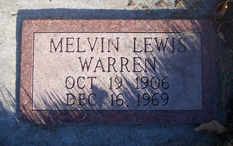 Grave Marker - Melvin Warren