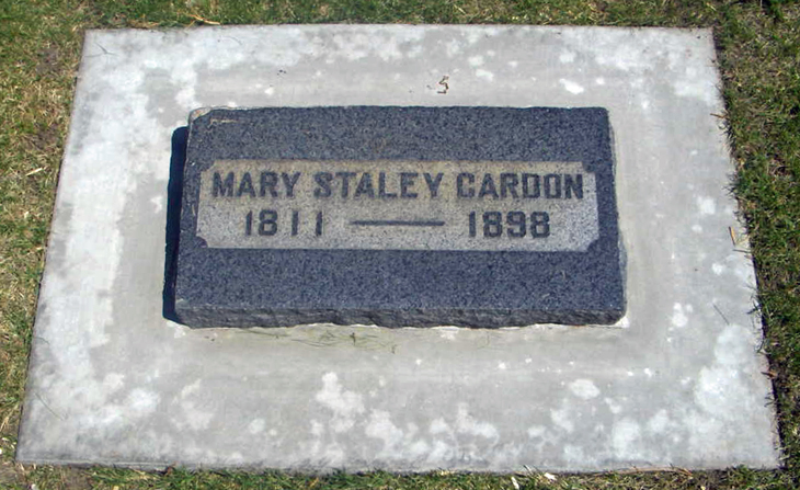 Mary Staley Cardon Grave Marker