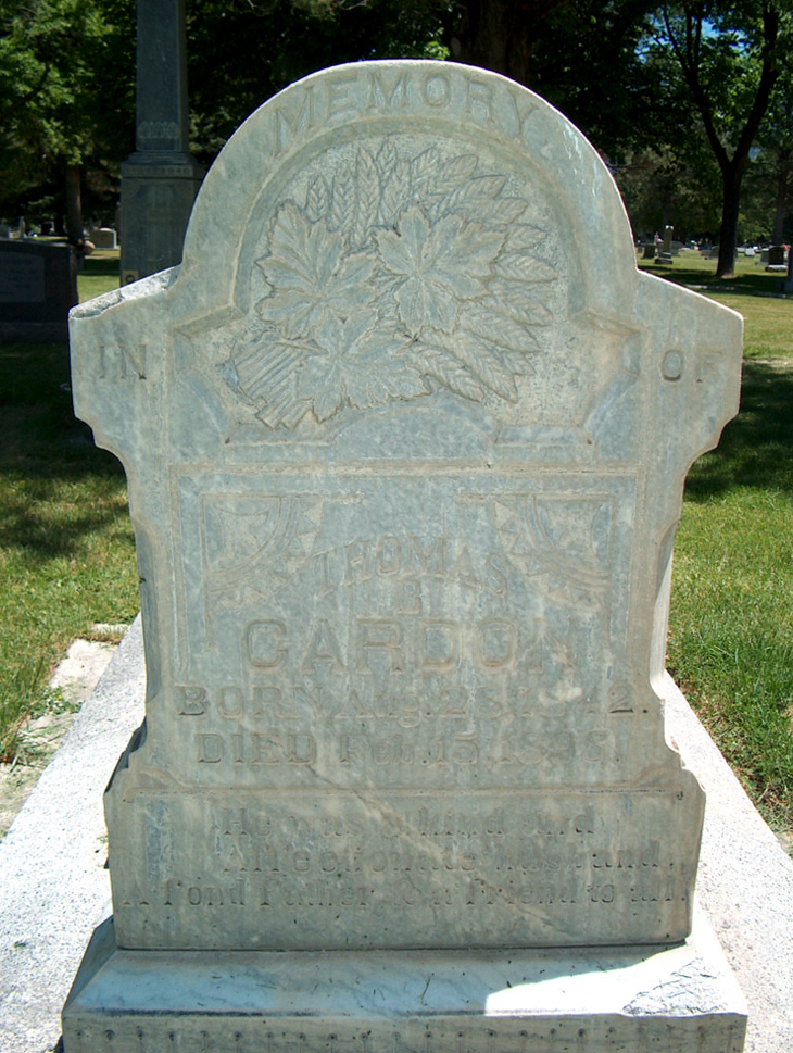 Thomas B Cardon Grave Marker