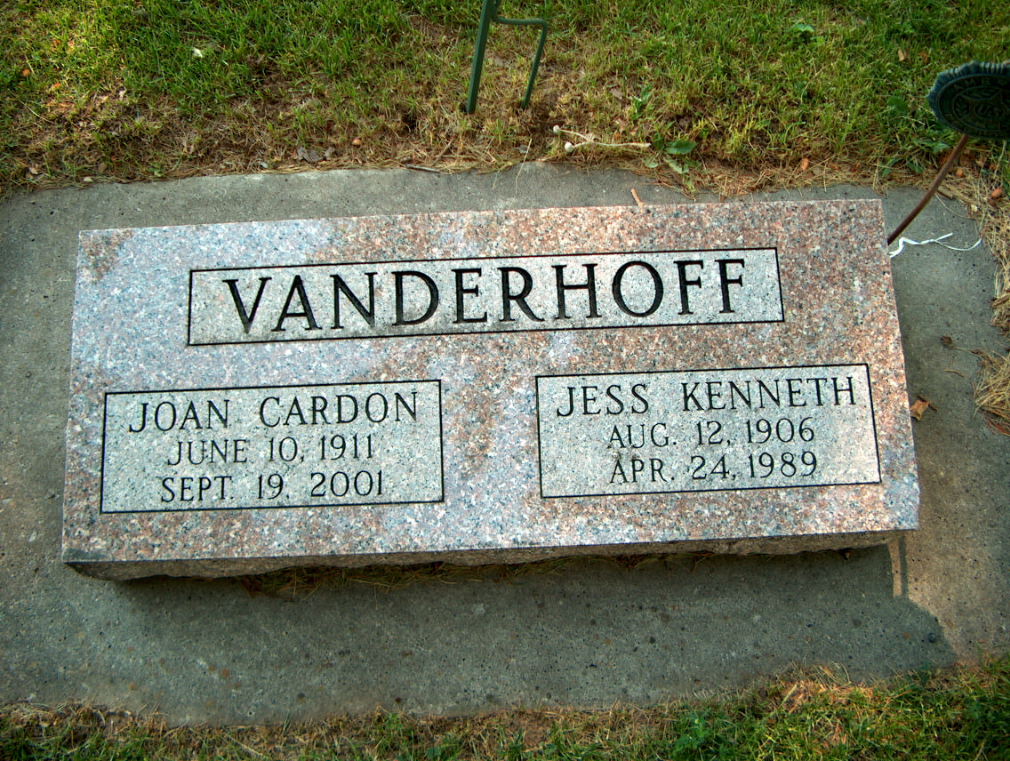 Vanderhoff Grave Marker