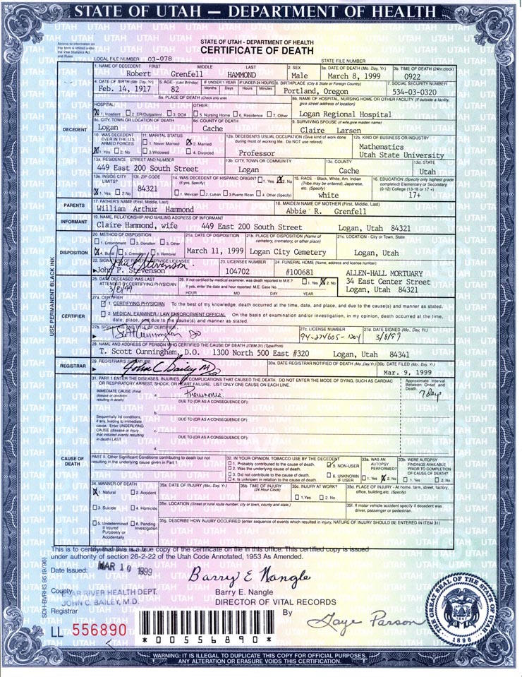 Death Certificate