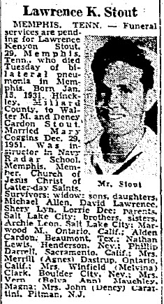 Newspaper Clipping of Obituary